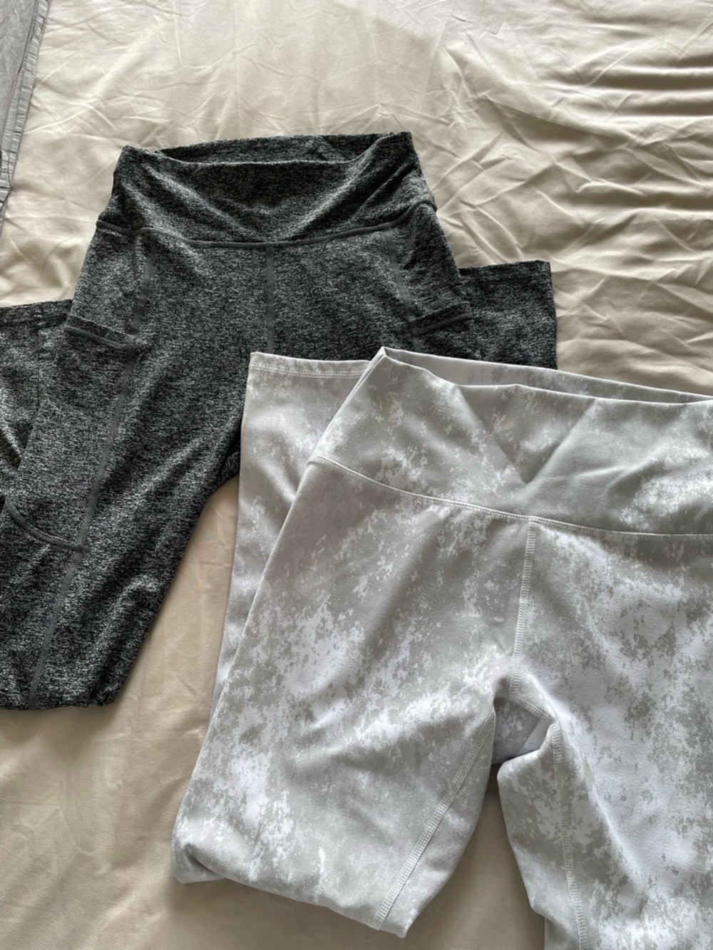 RBX Gray Marble-Print Performance Leggings